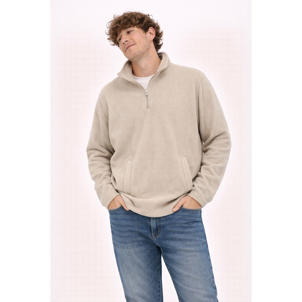 Appleseed's Full Zip Fleece‎ Jacket Mens XL Tan Beige Pocketed Gorpcore Coat